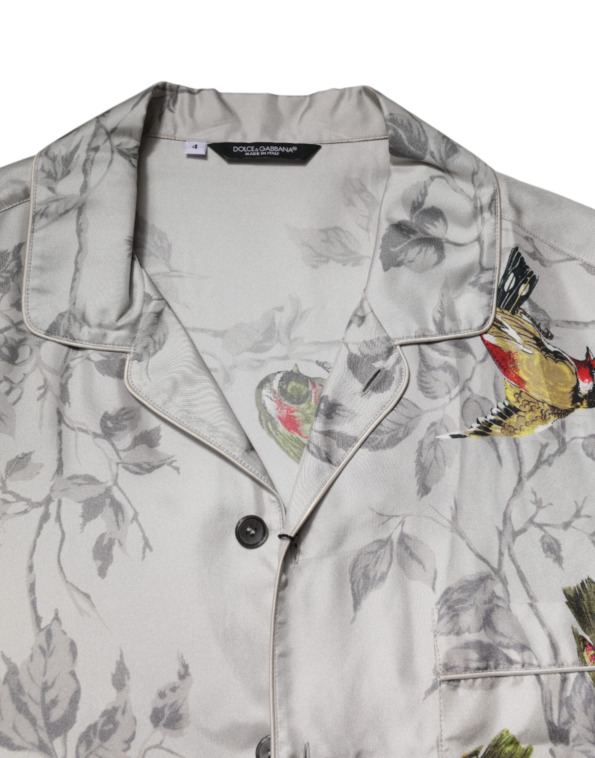 Dolce & Gabbana Multicolor Silk Printed Button Down Shirt